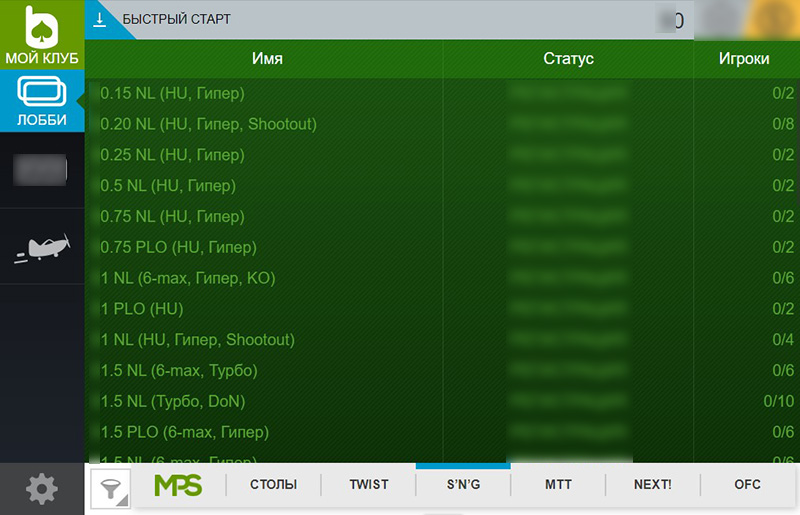 Вкладка с СнГ
